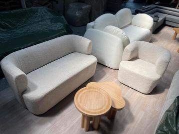 Loungeset Bouclé stof beschikbaar voor biedingen