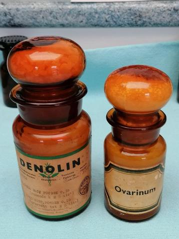 2 antieke droogstop apotheekbokalen circa 1930 /50  beschikbaar voor biedingen