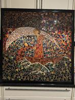 Kunstwerk glas met lood zeer speciaal., Enlèvement