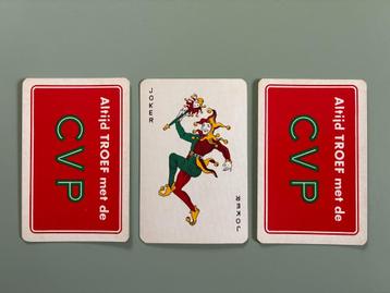 Joker "Altijd troef met de CVP" 3 oude speelkaarten beschikbaar voor biedingen