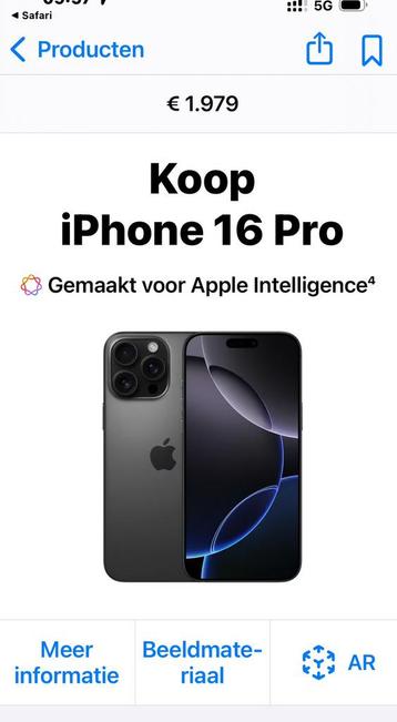 Nieuwe IPhone pro Max 16 1 tb geseald, Télécoms, Enlèvement ou Envoi, Neuf, 1 TB