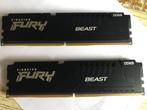 1 lot 32 Go (2x16) Kingston Fury Beast DDR5 5200Mhz (CAS 40), Informatique & Logiciels, Mémoire RAM, Comme neuf, Desktop, 32 GB