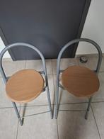 Set van twee inklapbare barkrukken barstoelen, 2 krukken, Ophalen, Gebruikt, 60 tot 90 cm