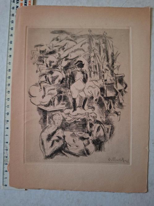 Ets Marcel Stobbaerts "Le nez de Cleopatre" uit 1935, Antiek en Kunst, Kunst | Etsen en Gravures, Ophalen of Verzenden