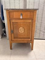 Art Deco nachtkastje 1920—1930 — massief eikenhout + marmer, Antiek en Kunst, Antiek | Meubels | Kasten, Ophalen