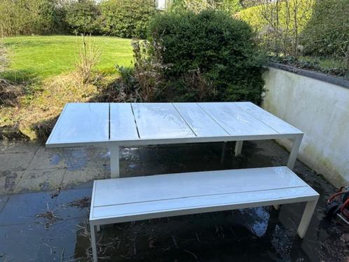 TUINTAFEL+banken, Tuin en Terras, Tuintafels, Gebruikt, Rechthoekig, Kunststof, Ophalen