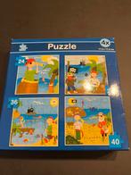 4 puzzels in 1 doos. Thema piraten. Zeer goede staat., Ophalen of Verzenden, 10 tot 50 stukjes, Gebruikt, 2 tot 4 jaar