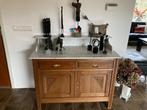 Antieke eikenhouten commode met driedelige spiegel, Huis en Inrichting, Ophalen, Zo goed als nieuw, Eikenhout