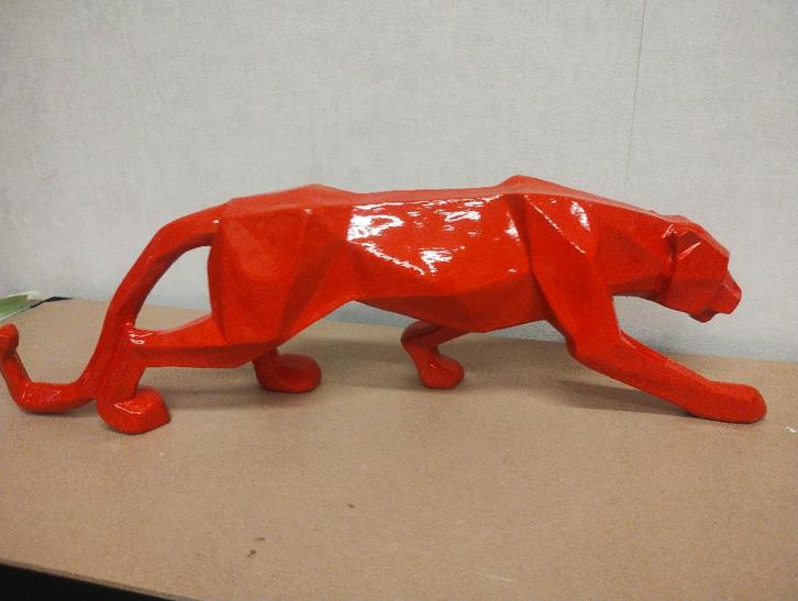 Design Jaguar red jaguar, Tuin en Terras, Tuinbeelden, Nieuw, Dierenbeeld, Kunststof, Ophalen of Verzenden