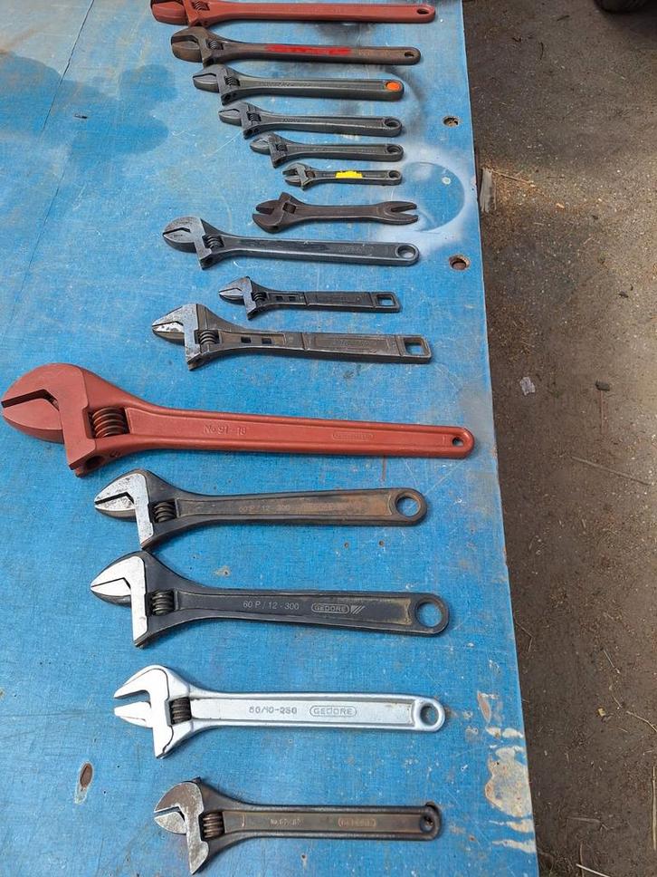 Partij verstelbare moersleutels Bahco Gedore, Doe-het-zelf en Bouw, Gereedschap | Handgereedschap, Zo goed als nieuw, Ophalen