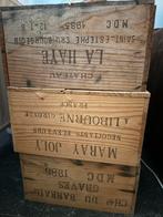 Lot 6 caisses bois vintage Château Bordeaux 80s, Moins de 50 cm, Enlèvement ou Envoi, Comme neuf, Moins de 50 cm