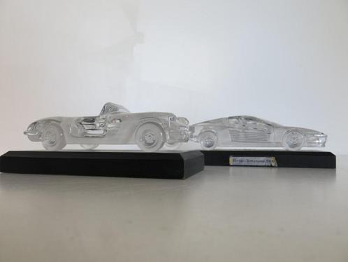 2 lood kristallen Hofbauer schaalmodel auto’s Ferrari Corvet, Antiek en Kunst, Antiek | Glaswerk en Kristal, Ophalen of Verzenden