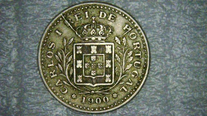 50 reizen 1900 Portugal, Karel I, Postzegels en Munten, Munten | Europa | Niet-Euromunten, Overige landen, Ophalen of Verzenden