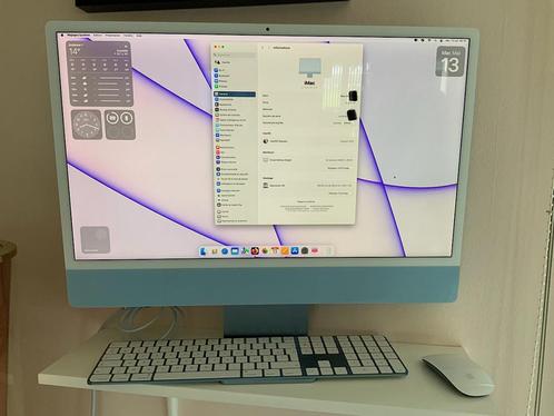 iMac 24” blauw, Computers en Software, Apple Desktops, Zo goed als nieuw, iMac, HDD, 8 GB, Ophalen
