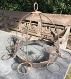 Brocante tuinornament metaal voor kaarsen of potjes, Ophalen of Verzenden