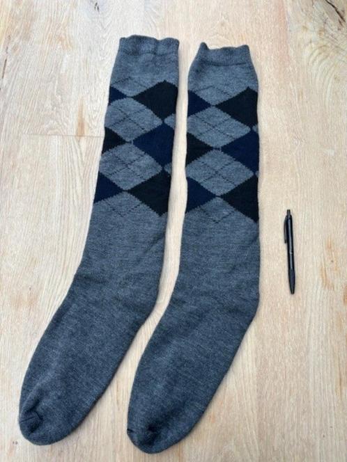 Dikke lange geruite wollen kniesokken (heren) – Nieuw!, Kleding | Heren, Sokken en Kousen, Nieuw, Maat 43 t/m 46, Zwart, Ophalen of Verzenden