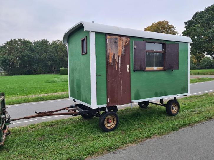 Brouwer schafkeet 400x195cm, schaftwagen pipowagen, Doe-het-zelf en Bouw, Gereedschap | Overige machines, Gebruikt, Ophalen
