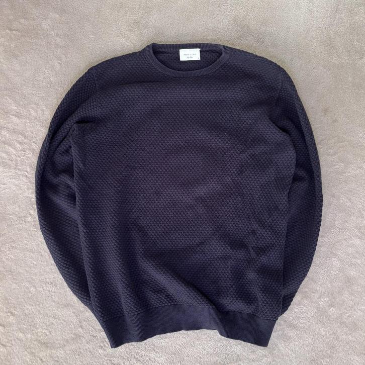 Donkerblauwe Profuomo Trui Heren – Maat S – Uitstekend, Kleding | Heren, Truien en Vesten, Zo goed als nieuw, Maat 46 (S) of kleiner