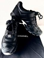 CHANEL LEREN SNEAKERS, ZWART, MAAT 39, ORIGINEEL️️💙💙💙, Kleding | Dames, Ophalen of Verzenden, Zo goed als nieuw, Zwart, Sneakers