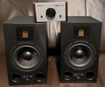 2x ADAM Audio A7X + gratis controller, Audio, Tv en Foto, Luidsprekerboxen, Gebruikt, 120 watt of meer, Front, Rear of Stereo speakers