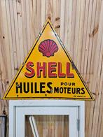 Shell Huiles reclamebord, Verzamelen, Ophalen of Verzenden, Gebruikt, Reclamebord