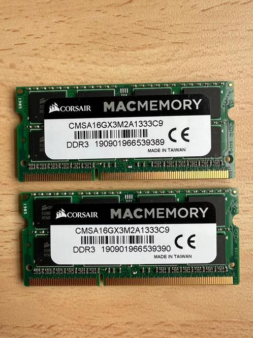RESERVED 16GB Mac memory Corsair 2x 8GB 1333Mhz, Computers en Software, RAM geheugen, Zo goed als nieuw, 16 GB, DDR3, Ophalen of Verzenden