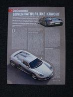 Article sur la Porsche Carrera GT, Livres, Autos | Brochures & Magazines, Comme neuf, Porsche, Enlèvement ou Envoi