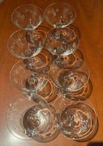 Set 8st champagnecoupes gegraveerd antiek, Antiek en Kunst, Ophalen