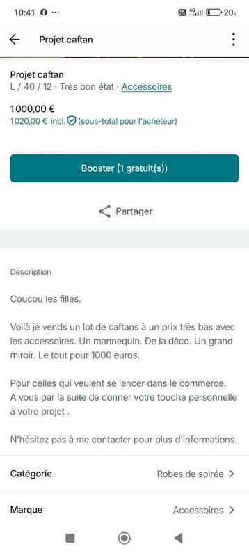 Un projet de caftans