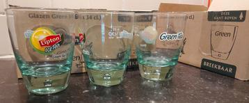 12 Lipton Ice Tea Green glazen : NIEUW beschikbaar voor biedingen