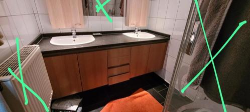 Wasbak met stenen tableau en onderkast, +bovenkasten, Doe-het-zelf en Bouw, Sanitair, Gebruikt, Ophalen