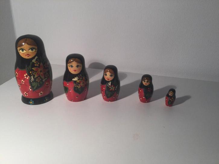 Set van 5 kleine matryoshka, Antiek en Kunst, Curiosa en Brocante, Ophalen