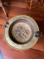 Brasero ancien cuivre jaune et rouge, Enlèvement, Cuivre