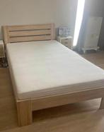 Twijfelaar Bed 120x200 cm met matras en lattenbodem, Huis en Inrichting, Ophalen, Bruin, Zo goed als nieuw, Twijfelaar