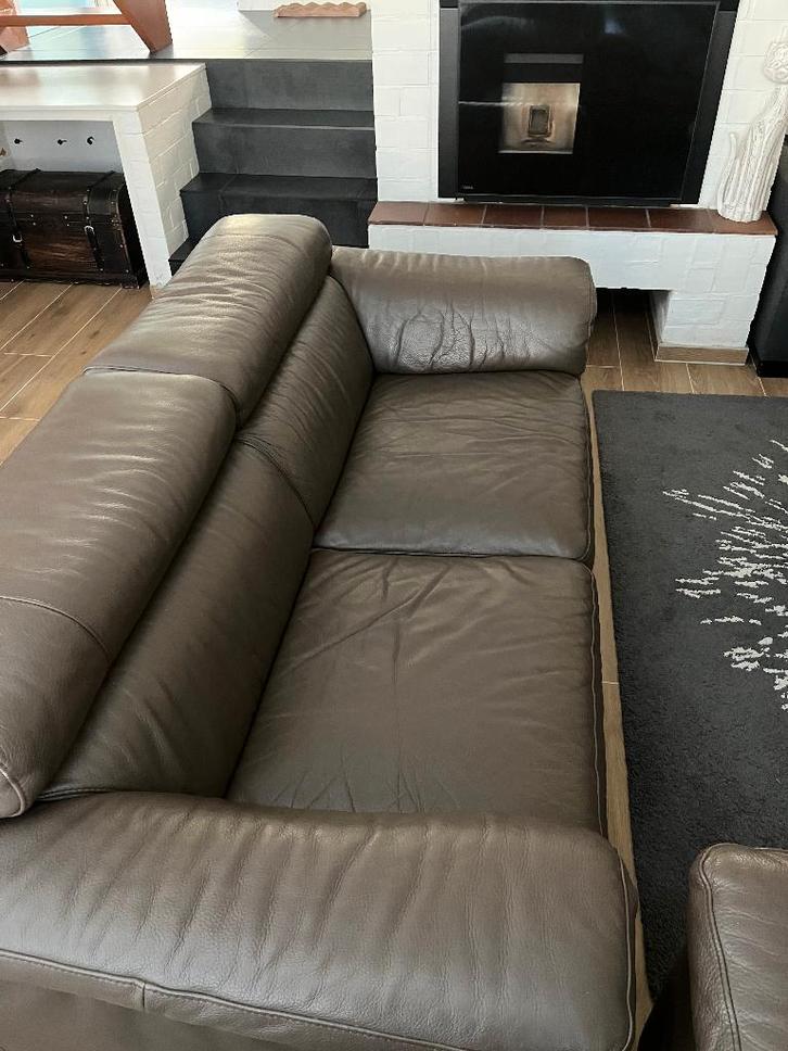 Salon, Huis en Inrichting, Zetels | Zetels, Gebruikt, Overige maten, Leer, Overige materialen, Ophalen