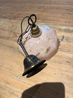 Vintage art-deco opaline glazen hanglamp, Huis en Inrichting, Ophalen, Zo goed als nieuw