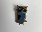 vintage alpaca broche met uil Mexico, Overige materialen, 4 tot 7 cm, Ophalen of Verzenden, Zo goed als nieuw