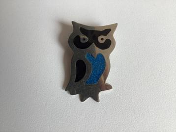 vintage alpaca broche met uil Mexico beschikbaar voor biedingen