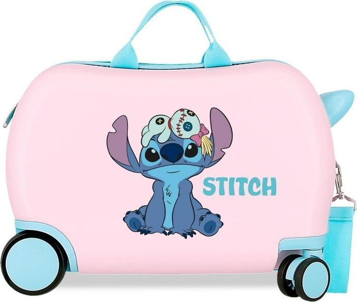 ABS Stitch Ride-On Kinderkoffer Roze - Gratis Verzending, Handtassen en Accessoires, Koffers, Nieuw, Hard kunststof, Minder dan 50 cm