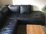 Zwart hoeksalon, Huis en Inrichting, Ophalen, Zo goed als nieuw, Leer, Klassiek