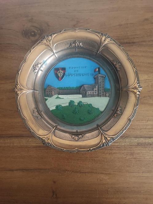 Bord Souvenir de Lüdenscheid koperkleurig, Verzamelen, Koningshuis en Royalty, Zo goed als nieuw, Ophalen of Verzenden