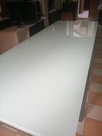 Eettafel met glazen bovenkant, Huis en Inrichting, Ophalen, Gebruikt, Glas