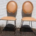 2 chaises vintage métal&cuir, Maison & Meubles, Chaises, Enlèvement, Comme neuf, Bois, Deux