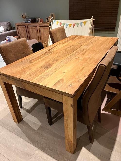 Sheesham houten tafel, Huis en Inrichting, Tafels | Eettafels, Gebruikt, 50 tot 100 cm, 150 tot 200 cm, Vijf personen of meer