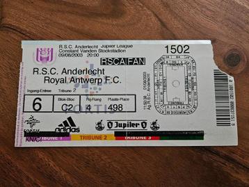 ⚽ Billet Rsc Anderlecht - Royal Antwerp FC 2003-2004 ⚽