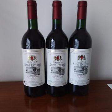 BARON van SAINT ESTEPHE 2004 SAINT ESTEPHE 3 flessen., Ophalen, Frankrijk, Zo goed als nieuw, Rode wijn