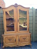 BAROK QUEEN ANN VITRINEKAST MET VERLICHTING, Ophalen, 100 tot 150 cm, Eikenhout, Barok- antiek- brocant- landelijk- country