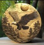 Vintage rond metalen bord Adelaar (20cm), Ophalen of Verzenden, Nieuw