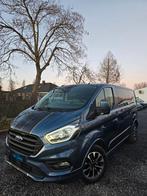 FORD CUSTOM SPORT- L2/DUBBELE CABINE 5PL/NAVI-CAMERA-LED-PDC, Auto's, Monovolume, 4 cilinders, Blauw, USB