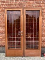 Retro/vintage- jaren ‘50 deuren met loodglas.( 205x78x5)., Ophalen, Gebruikt, Glas